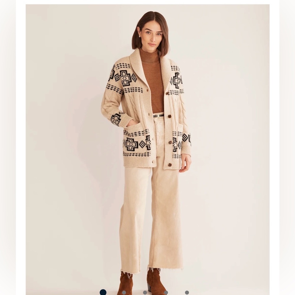 Iconic Pendleton Harding Lambswool Cable Cardigan… - image 4